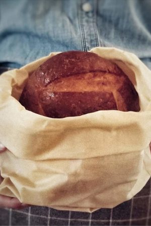 Ekmek Saklama Torbası Balmumlu – Bez Torba – Doğal Pamuk 30x40