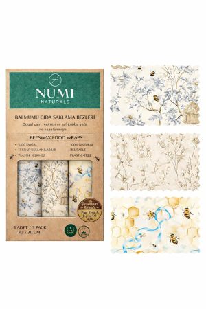 Balmumu Gıda Saklama Bezleri – Premium 3’lü Set (30×30 cm) - Honey Garden
